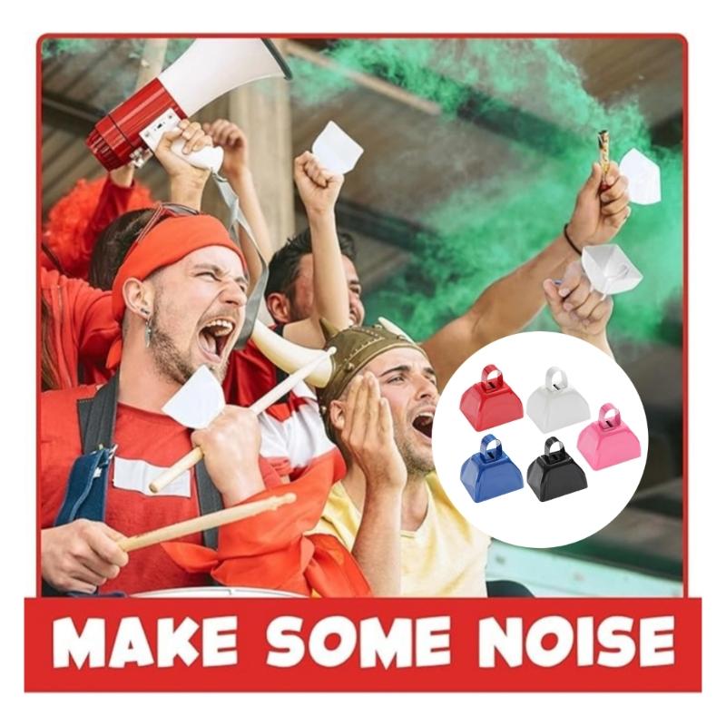 Pack of 4 Mini Metal Cowbell Set Colorful Color Antirust Fade Proof Ideal for Sports Festivities and Long Term Use