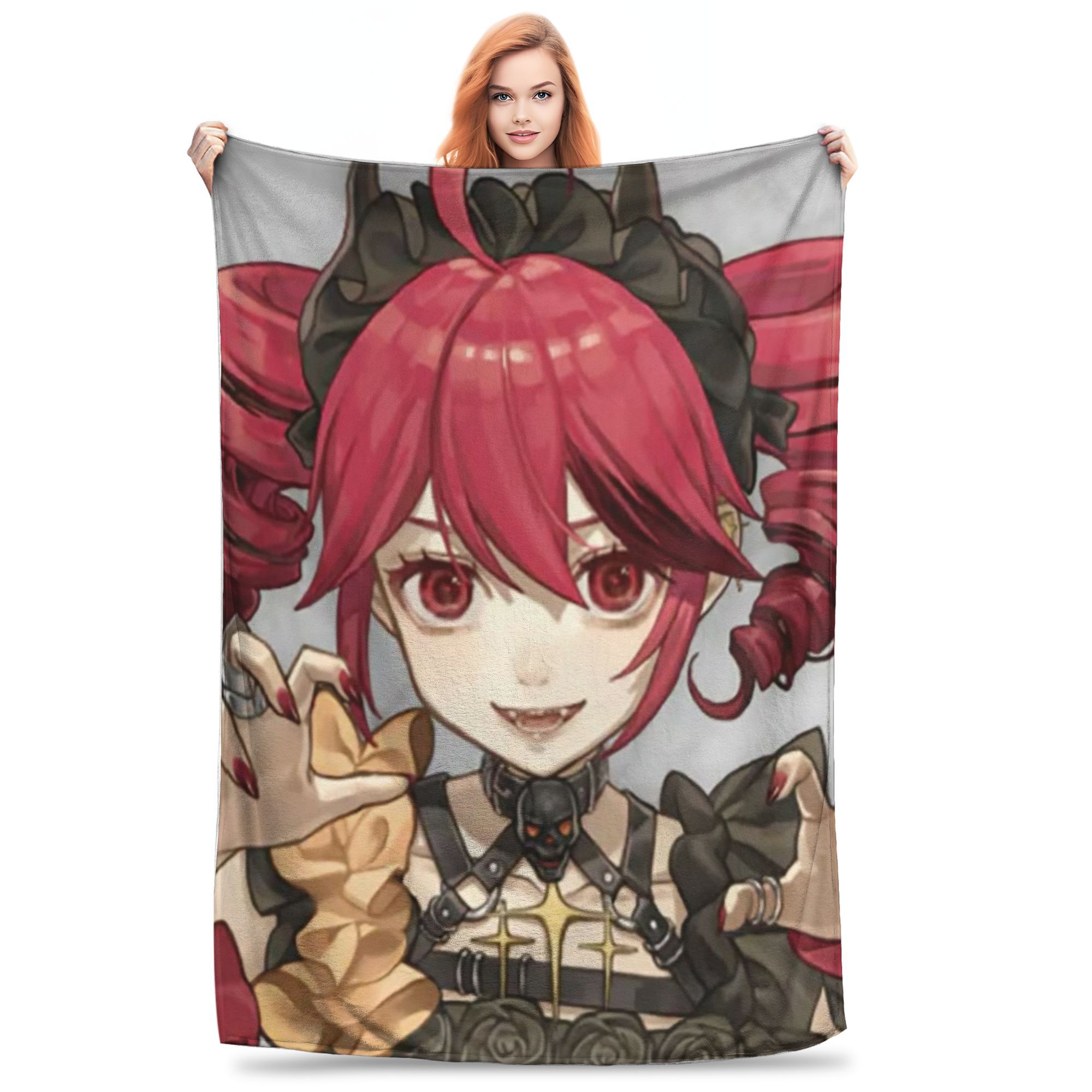

Flannel Throw Blanket Kasane Teto Flags Cute Manga Warm Plush Blankets Soft Bedding for Bed Living room Home Travel Couch 80x120cm