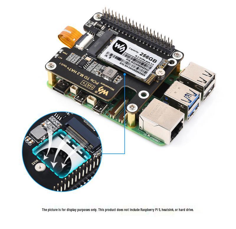 Raspberry Pi 5 PCIe to M.2 NVMe SSD Expansion Board