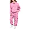 Set Felpa con Cappuccio e Maniche Lunghe Colorata per Bambini e Bambine