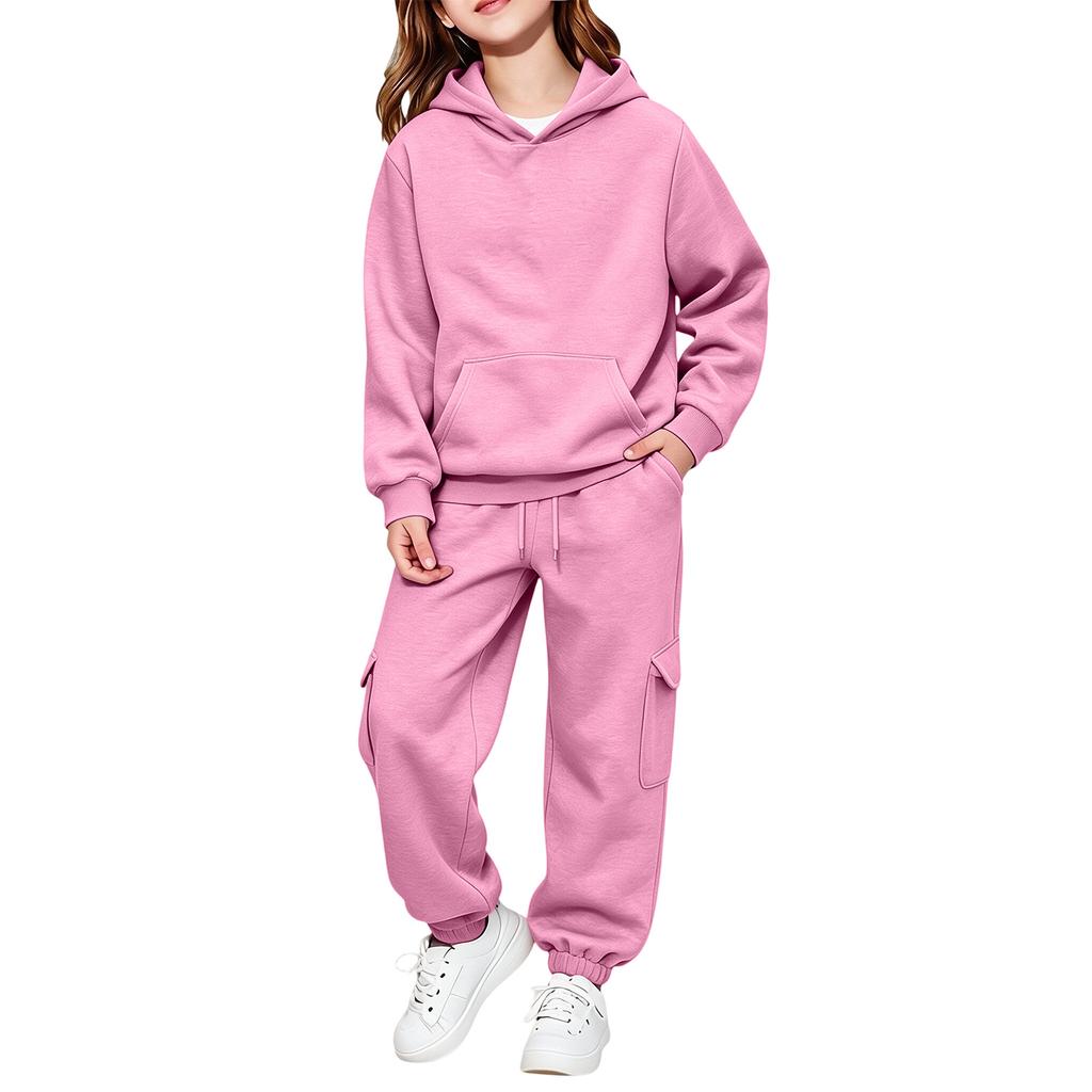 Set Felpa con Cappuccio e Maniche Lunghe Colorata per Bambini e Bambine