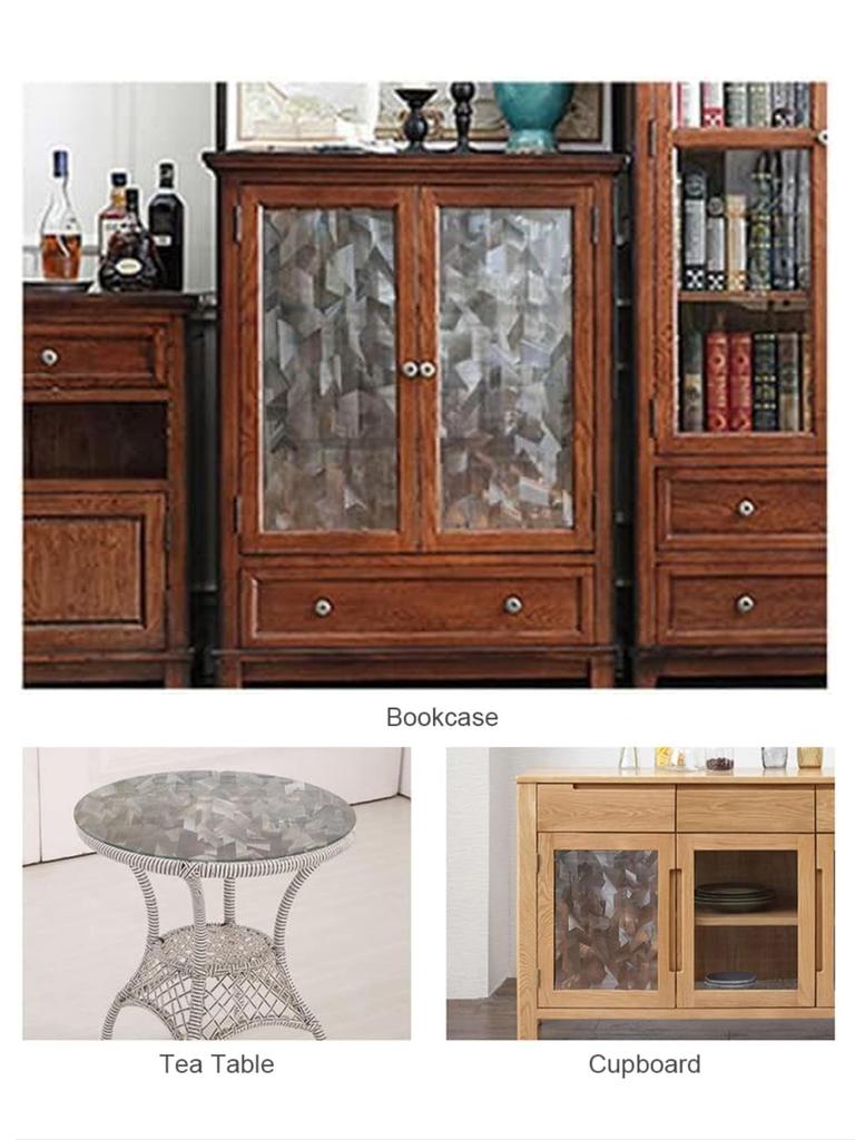 3D Decorative Window Privacy Film Frosted Static Cling Self-adhesive Window Decals for UV Blocking Heat Control Glass Stickers