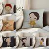 Yoshitomo N-Nara Movie Pillow Case Anti-dustmite Pillowcase Invisible Zipper Silky Short Plush Sofa Cushion Cover