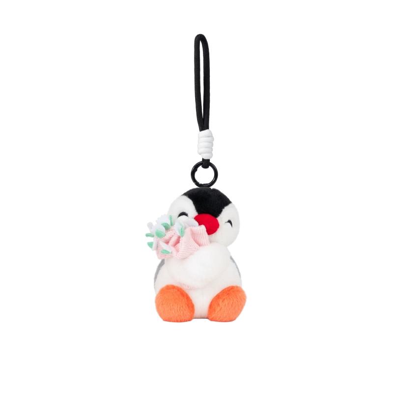 Pingu Family Pingu Pinga Floral Hat Bouquet Plush Set Original Collectible Stuffed Doll Gift Home Decoration 12cm