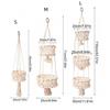 Handmade Wall Hanging Baskets Cotton Rope Weave Hollow Macrame Tassels Fruit Toy Net Organizers Flower Plant Holder Home Decor