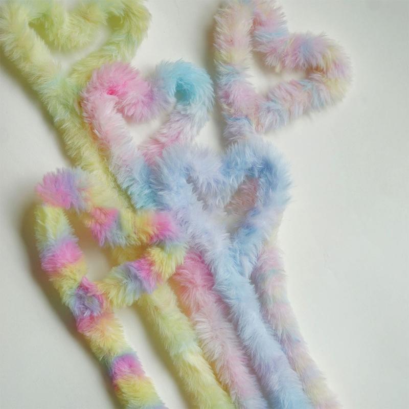5Pcs 20mm Imitation Rabbit Hair Twist Stick For Gradient Color Plush Twist Stick DIY Fluffy Doll Gifts Crafts Materials