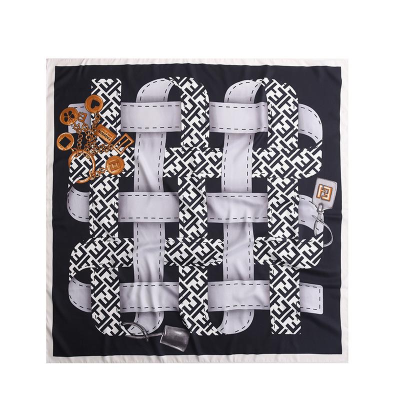 Foulard Stampati Primavera ed Estate, Foulard Quadrati 90 Fiore di Tè, Foulard da Donna Protezione Solare, Foulard, Accessori