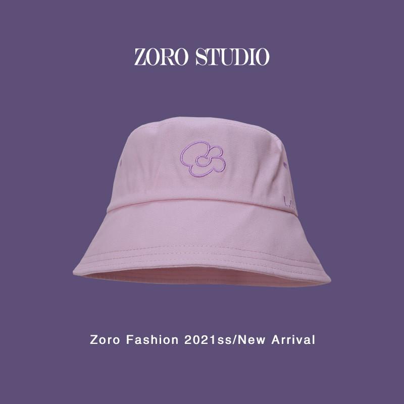 Sweet Embroidered Floral Cotton Bucket Hat For Women Breathable Short Brim Design