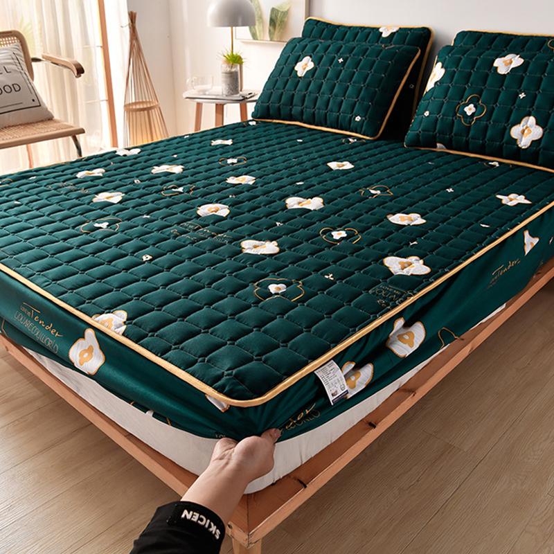 

1 шт. Стеганая хлопковая простыня, Водонепроницаемый наматрасник, устойчивый к моче, Мягкое постельное белье, Нескользящий толстый наматрасник, Пылезащитный защитный чехол 150*200cm(Only sheet)