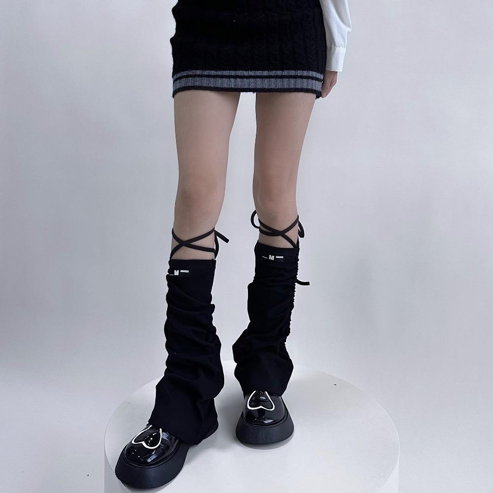 Y2k Striped Foot Covers Horn Drawstring Strap Boot Socks New Ankle Warmer  Autumn Winter