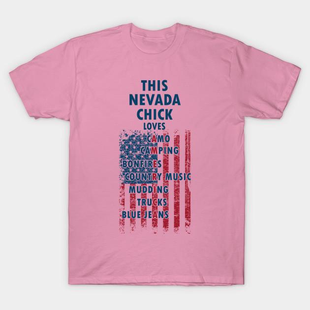 T Shirt Women Nevada Chick Funny Usa Country Girls Pride Gift Harajuku Print Kawaii Tshirt Summer Short Sleeve Female T-Shirt Top Tee