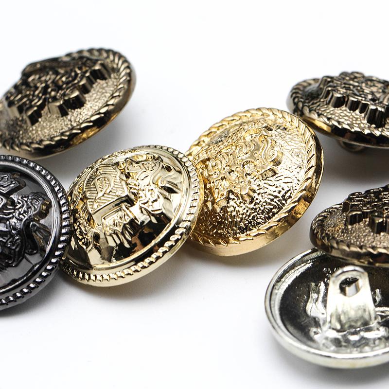 6Pcs 10-28 Mm Golden Gold Metal Buttons Garment Coat Sewing Accessories Buttons For Clothing Crafts Black Point Oil Button