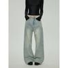 Black of Exit Simple Basic Retro Distressed Trousers Trendy Brand High Street Autumn and Winter New Straight-Leg Jeans