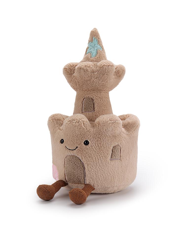 JC Cute Treasure Chest Sandcastle Plush Toy Soft Stuffed Dolls Adorable Cartoon Plush Kids Kawaii Xmas Birthday Gift Home Decor