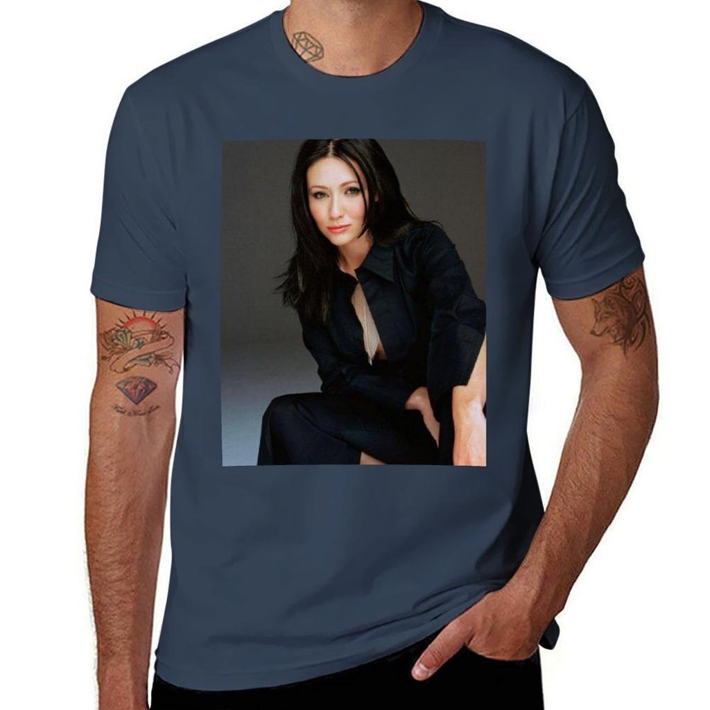 Shannen Doherty T-shirt herr t-shirt lyxiga grafiska t-shirts för herr t-shirts för herr bomull rolig T-shirt