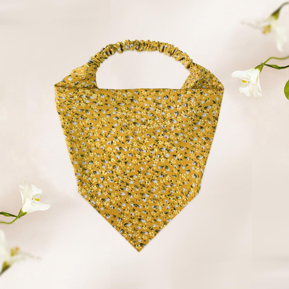Bentite din țesătură din satin floral de primăvară și vară pentru femei Accesorii pentru păr Benzi elastice Bentite triunghiulare de ultimă generație Accesorii pentru păr