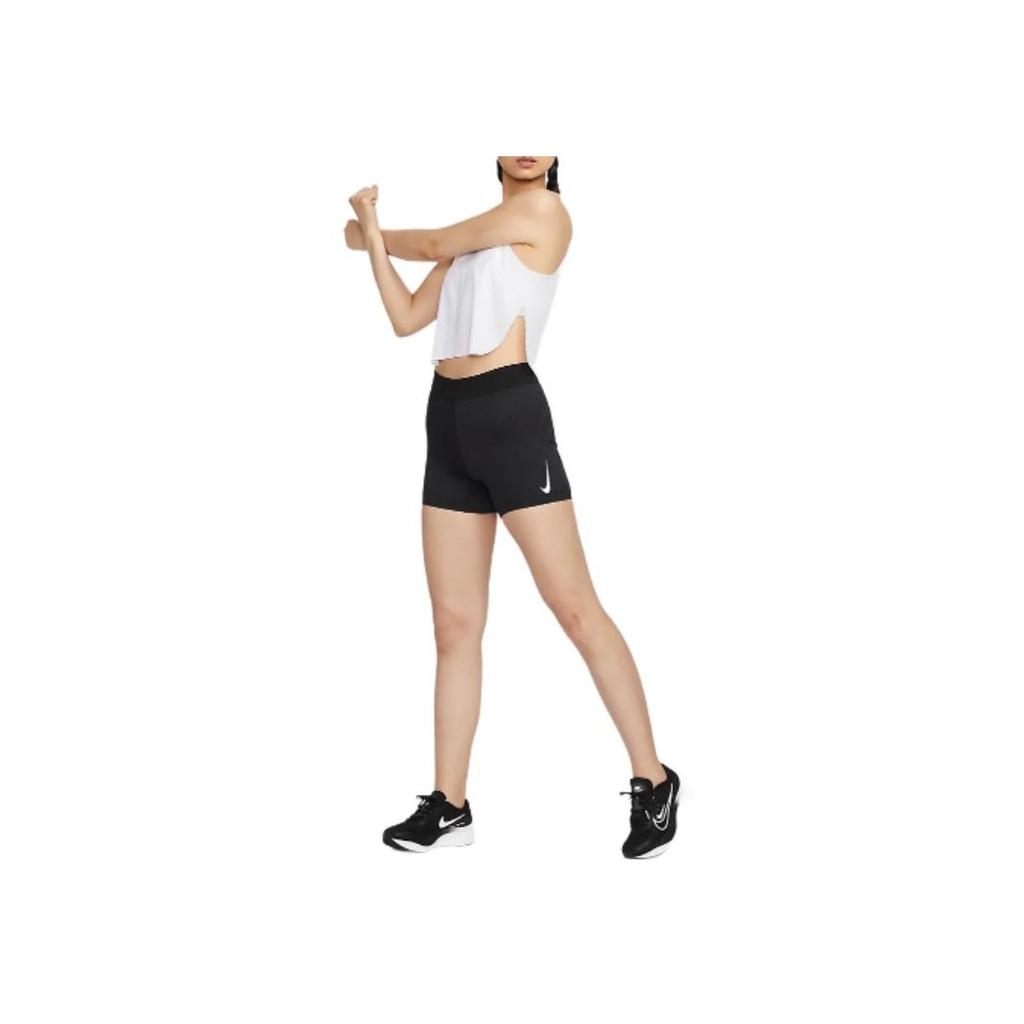 Nike Aeroswift Dri-Fit Adv Estampa de Logotipo Cintura Elástica Cintura Média Shorts Casuais Três Quartos Femininos shorts Preto FN3272-010