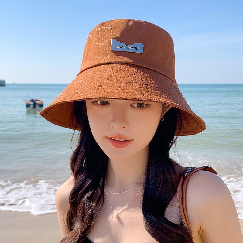 

Мужская и женская уличная ретро шляпа рыбака с железным логотипом, шляпа-ведро с водяным знаком, весенне-летняя дышащая шляпа, визуально уменьшающая лицо