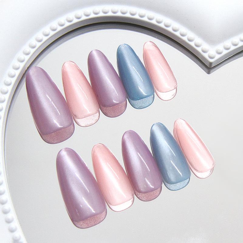 Clear and smart spring rainbow glass beads sweet girl versatile ins wind removable nail art pieces 30 pieces