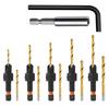 2026 New 12Pc HSS Adjustable Countersunk Drill Bits for Woodworking, Sizes 4, 6, 8, 10, 12, WithMagnetic Extension Drill Bit