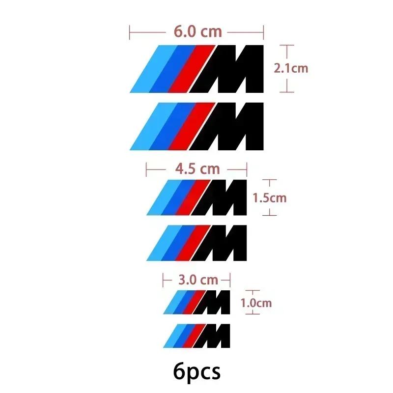 Auto-accessoire: wit/zwart M-logo embleem/badge/remklauwsticker voor BMW M Power Performance M3 M5 X1 X3 X5 X6 E46 E39