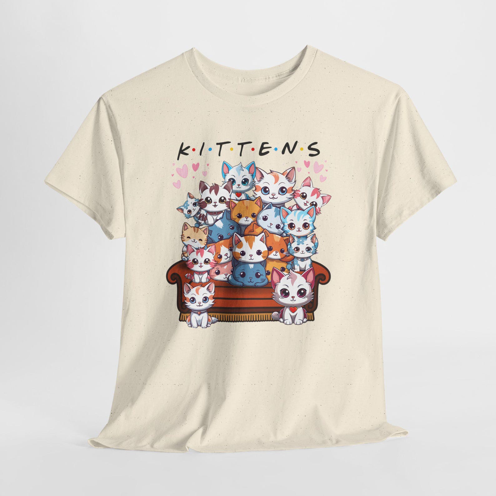 Kawaii Cartoon Kittens Tee | Kittens Cute Cats T-Shirt | Friends Inspired L