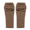 Cute Thick Warm Bowknot Knitted Gloves Elastic Soft Fingerless Mittens Keep Warm Half Gloves Youth Student