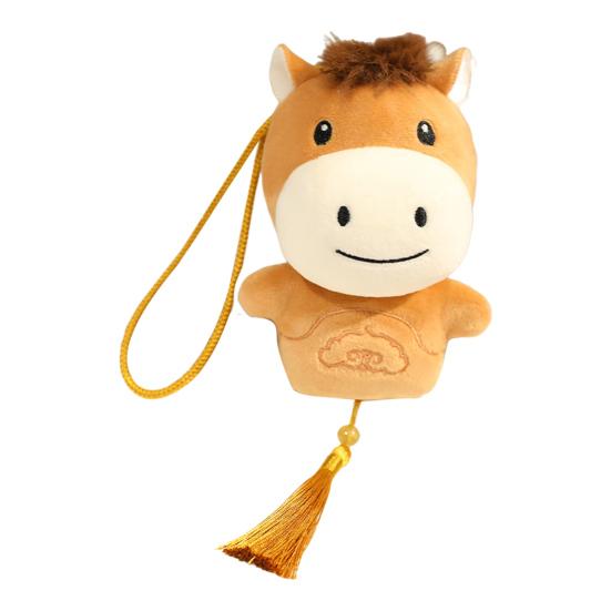 Cute Mini Horse Pendant Keychain Good Luck Horse Ornament Simulation Stuffed Animal Chinese Zodiac Horse Gift