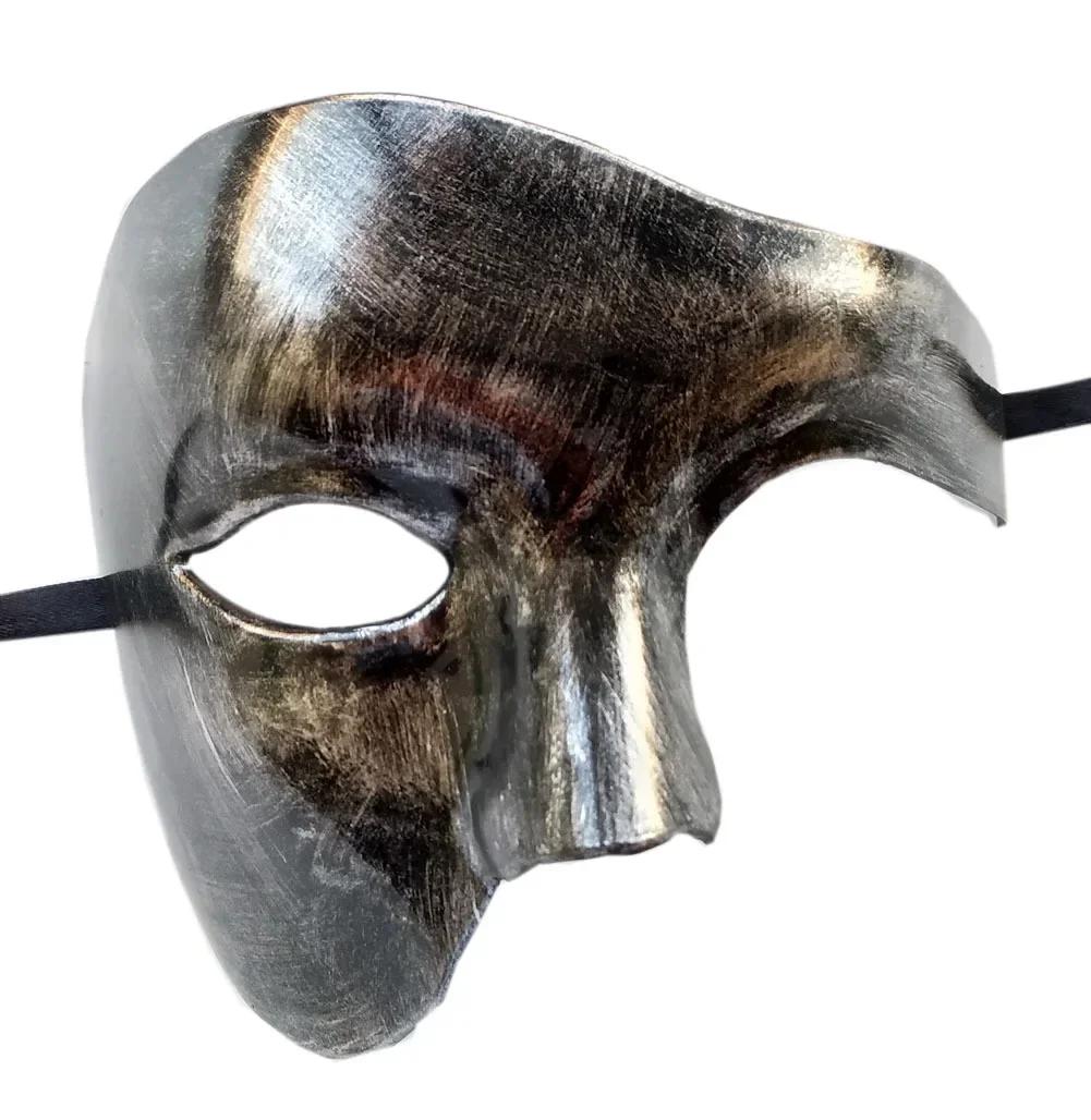 

1pcs Carnival One Eye Half Face Ghost Mask Antique Opera Ghost Party Role Play Mask серебряный