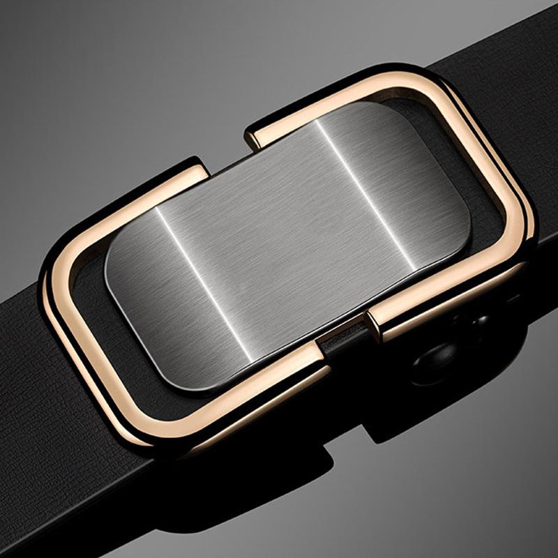 Belt for Men's Business Automatic Buckle Genuine Leather Belt for Men's Young Men's Simple Casual Soft Leather Belt Trendy