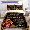 Lion Daughter Customize Your Name Bedding Set Breathable Duvet Cover With Pillowcases Decorative Bed Linen For Bedroom Home Decoration Birthday Gift
