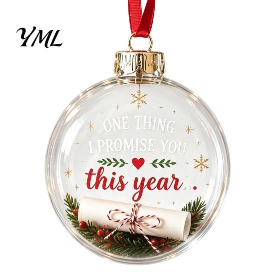 Christmas Decorations for Bedroom Windows 3D Clear Ball Ornament, Holiday Message Keepsake, Acrylic Decorative Hanging Ornaments Festivals Tree