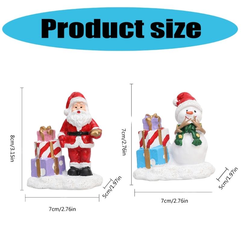 Colorful Snowman Figurine Resin Decoration for Holiday Decors Christmas Snowman Display for Mantles Window Sill