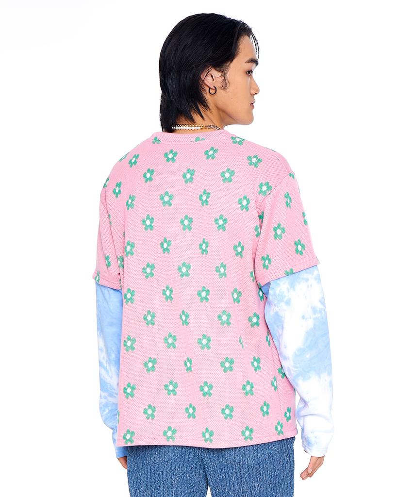 EPONYM Layered Flower Knit Long Sleeve_Pink