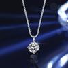 S925 Sterling Silver Moissanite Pendant Necklace for Women, 1 Carat Four-Prong Solitaire Pendant, with GRA Certificate