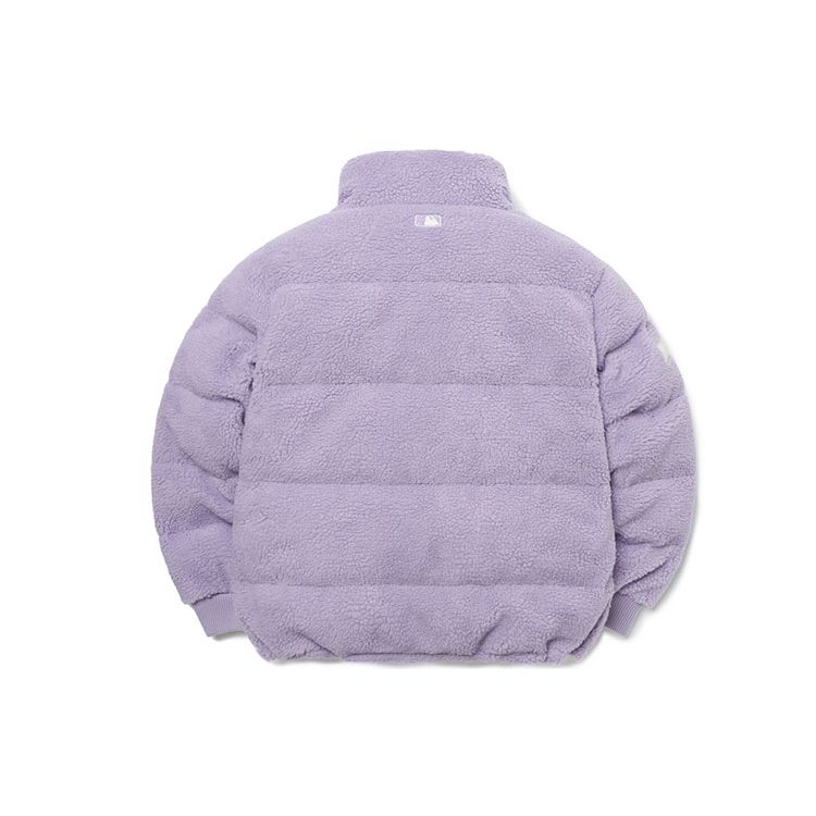 MLB Los Angeles Dodgers Lamb Fleece Reversible Short Padded Puffer Jacket Unisex Jackets Purple 3ADJR0116-07LDL