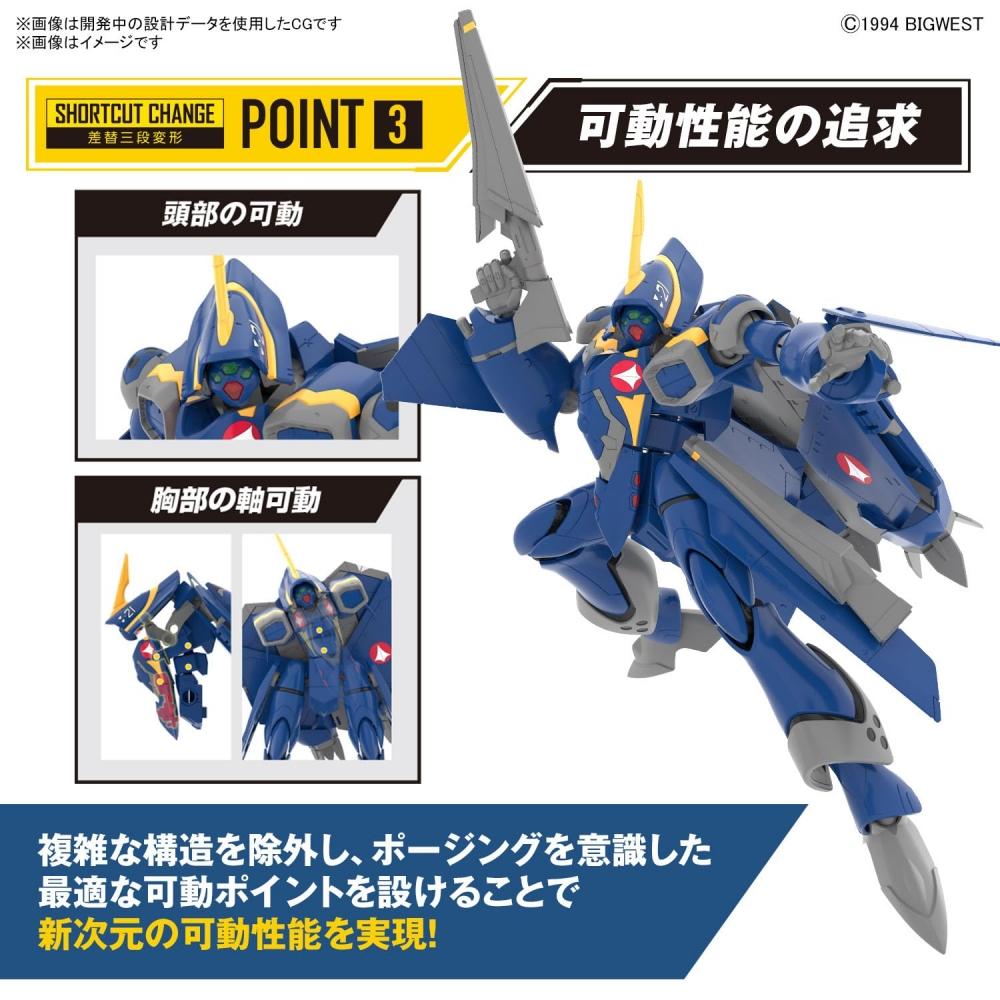 HG Macross Plus YF-21 1100 scale color-coded plastic model