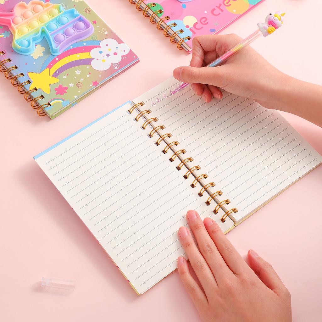 Niedliches Cartoon-Pinch-Bubbles-Dekompressions-Ordner-Notizbuch Kreativer Spaß Kinder-Schreibwaren-Geschenk Tagebuch Journal Schulsachen