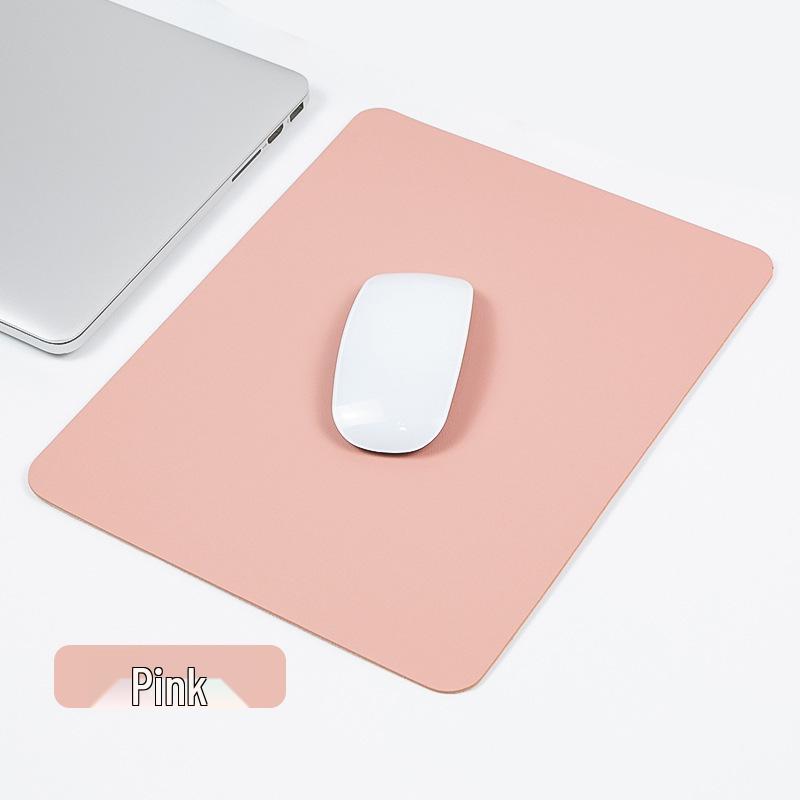 Minimalistická protiskluzová jednobarevná kožená podložka pod myš pro notebook, počítač, kancelářský stůl nebo hraní her