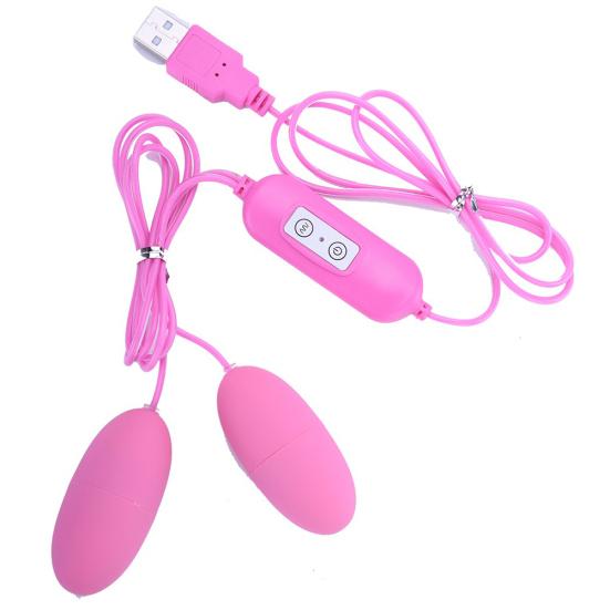 USB Double Egg Vibrator 10 Frequency Vibration Clitoris Stimulator Sexleketøy for voksne