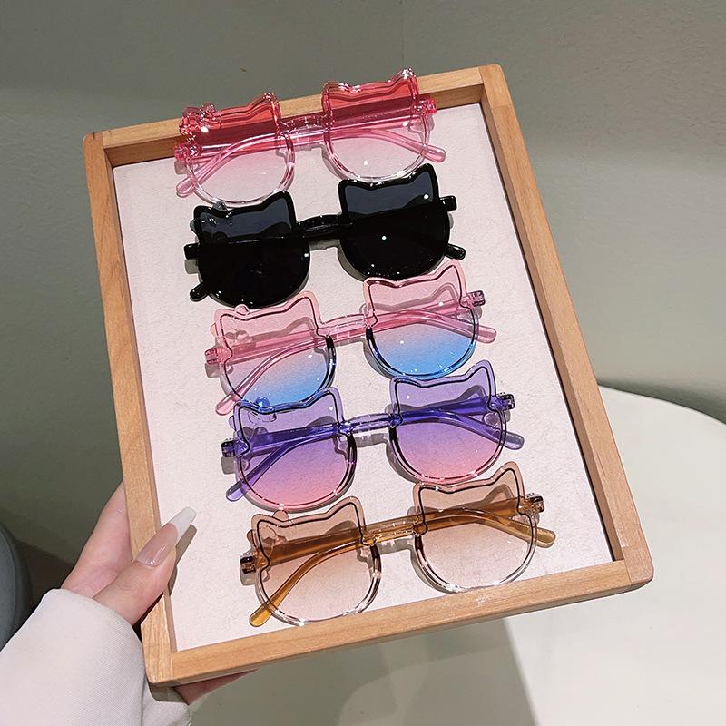 25 Irregular Sweet Bow Cat Frameless Sunglasses Princess Style Fashion Children's Fun Baby Sunglasses