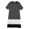 Short sleeve Plus size vintage Stripe patchwork new in dresses for women casual loose long summer dress