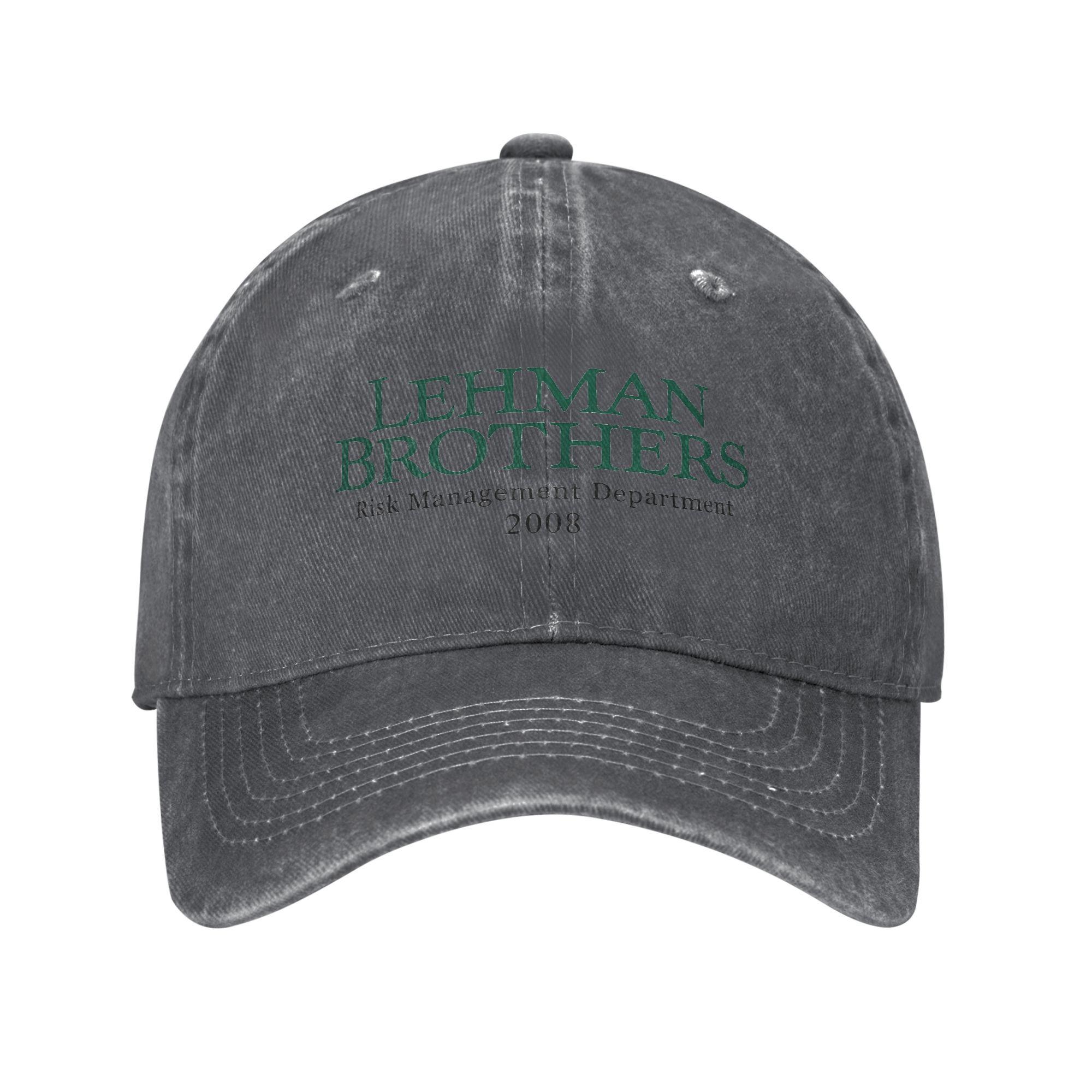 Unisex Lehman Brothers Risk Management Department 2008 Print Hats Vintage Distressed Washed  Baseball Cap Adjustable Adjustable