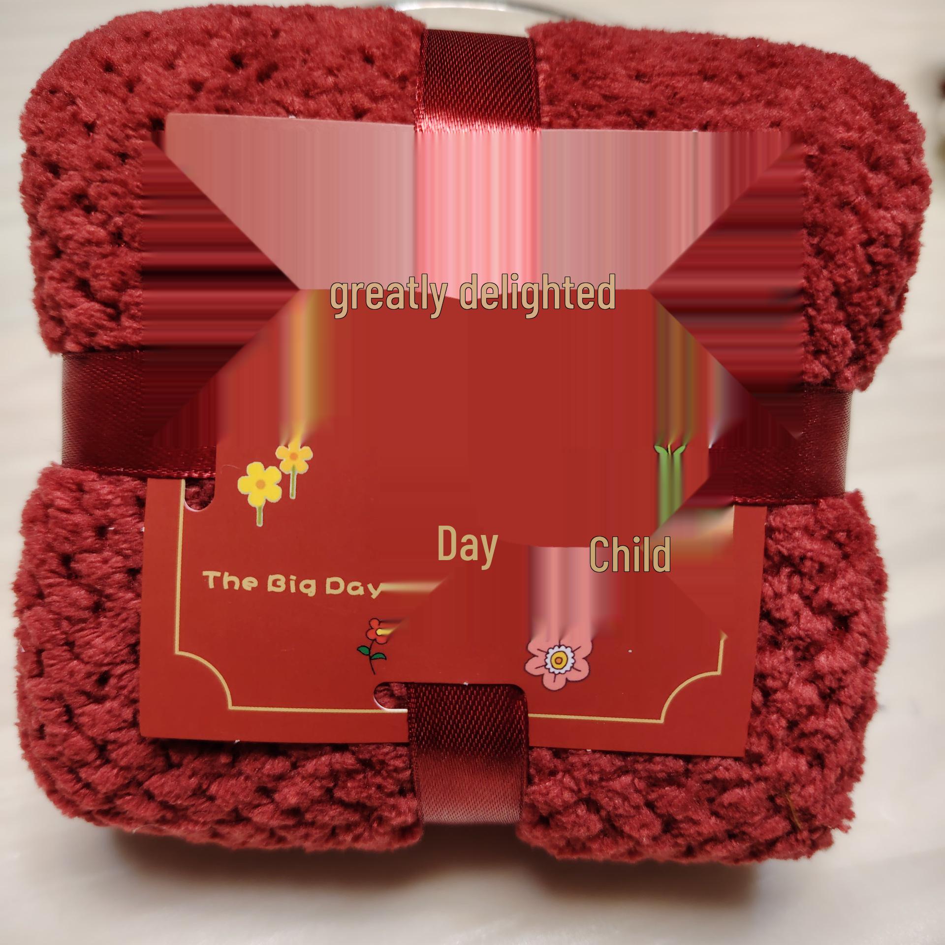 Red Coral Fleece Towel - Wedding & Festival Souvenir Gift 30*60cm