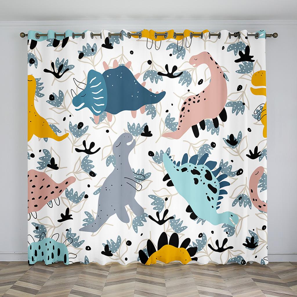 Cartoon Style Ctue Dinosaur Thin Shading Decorative Piece Dinor Children Window Drapes For Living Space Bedroom Space Decor