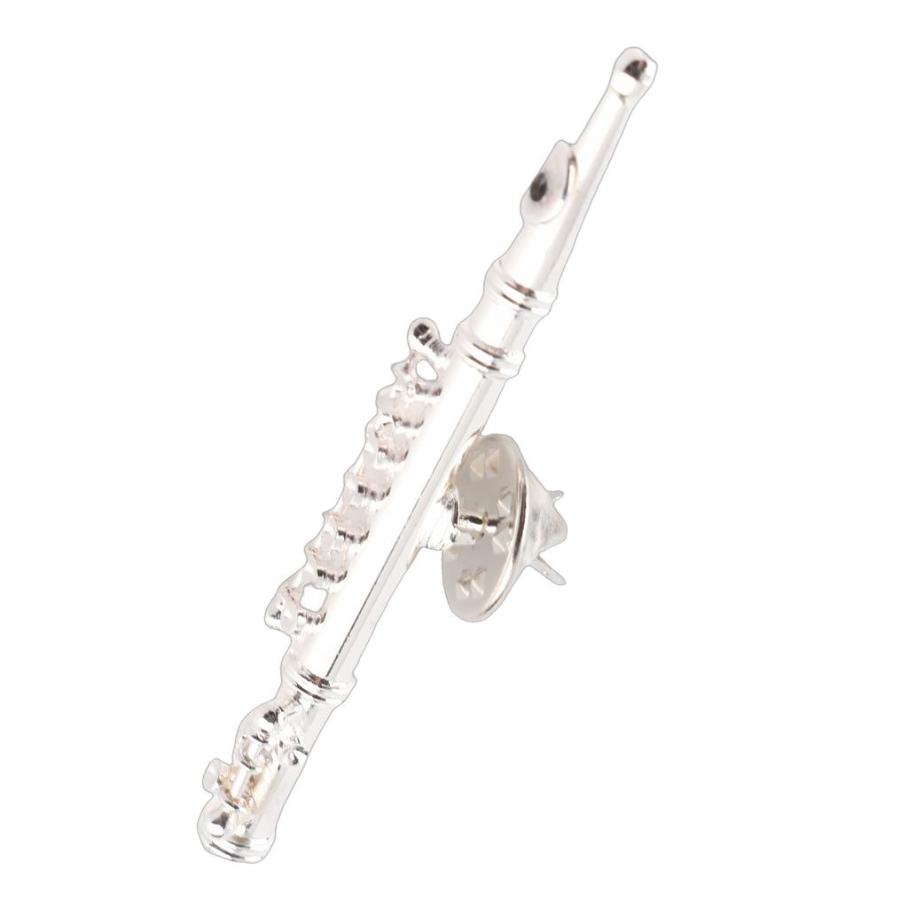 Flötenförmige Musikinstrument Broschen Pin Zubehör für Geschenksammlung(Gold)