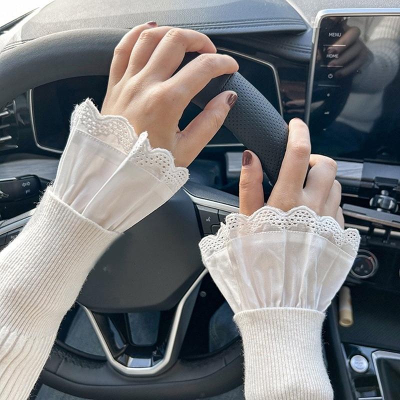 False Lace Cuffs Sweater Decorative Wristband False Flared Sleeves Detachable