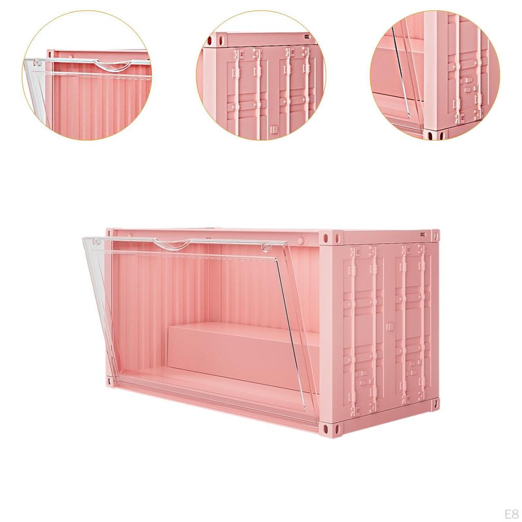 Action Figure Display Case Cabinet Showcase Doll Storage Box for Office Dresser Bedside Table