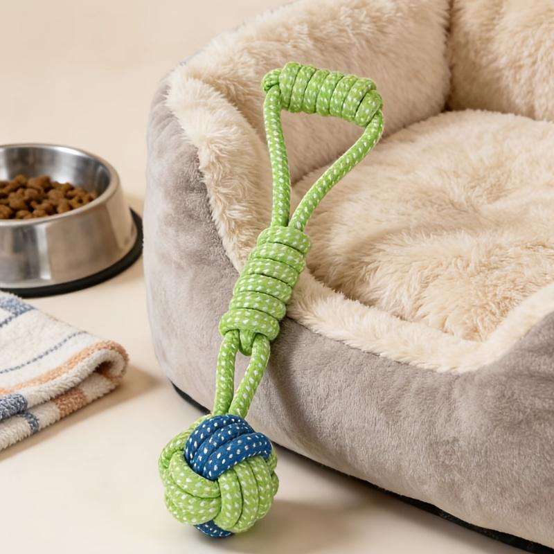 Washable Durable Dog Rope Knot Ball Interactive Tug Of War Teeth Cleaning Training Toy For Small Medium Dogs