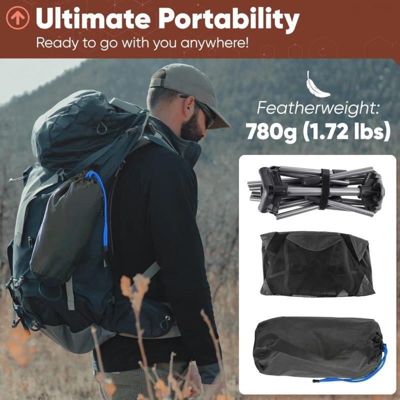 WESTTUNE Ultralight Outdoor Camping Chair 780g Lightweight Aluminum Alloy Beach Chair Mesh Chair for Backpacking Hiking Travel